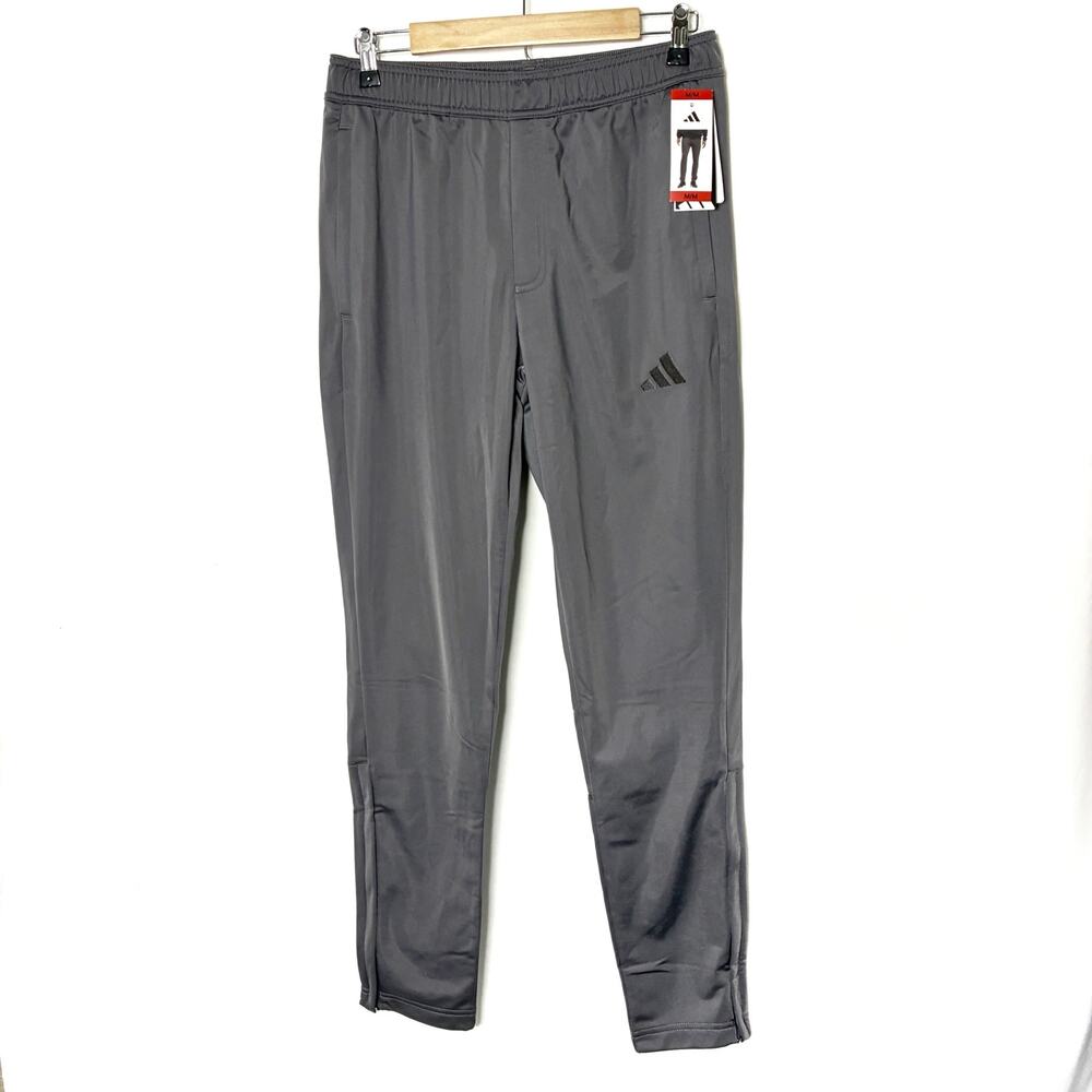 Adidas Gray Tricot Active Pants Zip Ankle 100% Polyester NWT Mens Medium